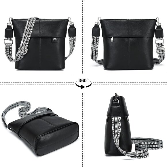 Women Crossbody Purse Leather Bag with Adjustable Straps Medium Organizer - Picture 5 of 7